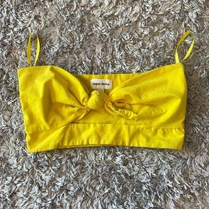 Yellow superdown crop top